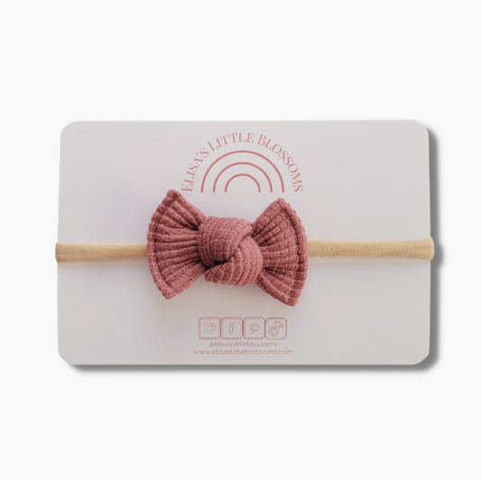 Knot Single Bow - Organic Waffle  |   Fig