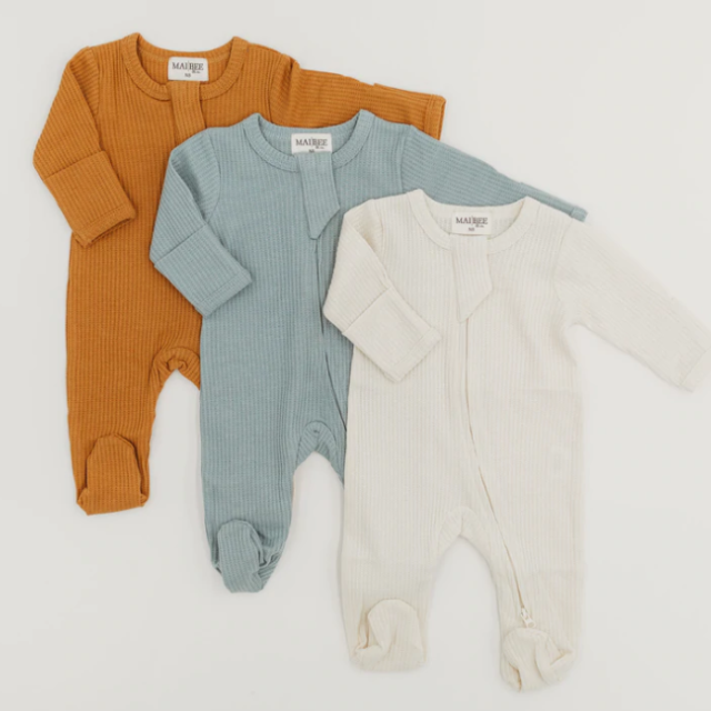 Waffle Zippered Sleeper  |  Footie Sleeper