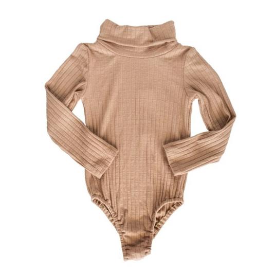 Ribbed Turtleneck Leotard  |  Brown Sugar Rib