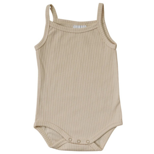 Vanilla Ribbed Tank Bodysuit  |  0-3 mo