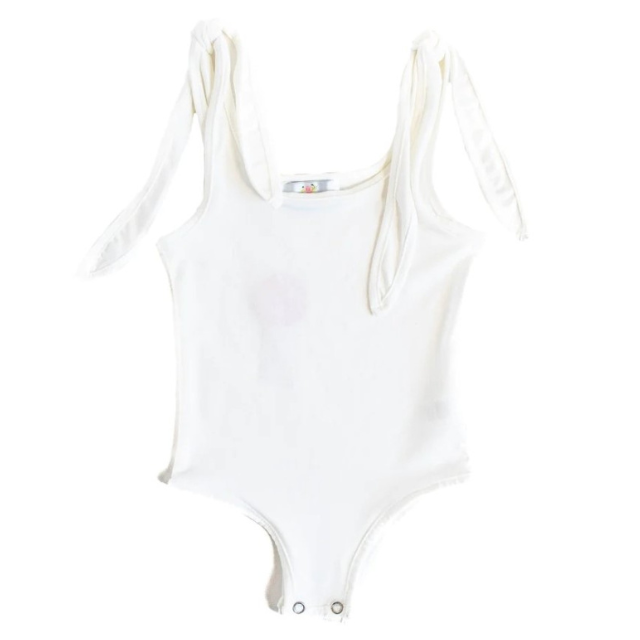 Madden Tie Shoulder Tank Leotard  | White